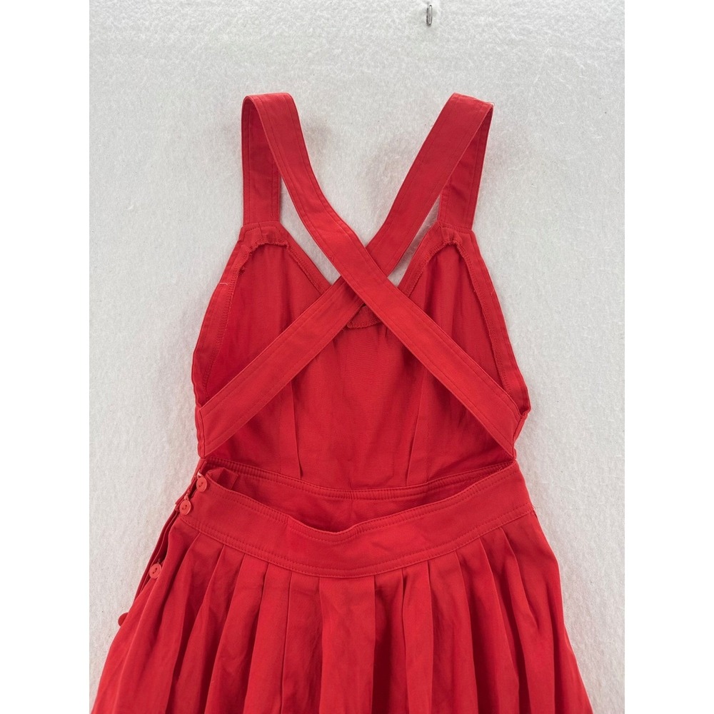 Unbranded - Sun Dress Criss Cross Back Pleated Pockets - Red -‎ Small - Women - Picture 4 of 8